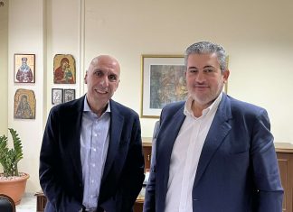 Με τον Πρόεδρο του Επιμελητηρίου Πιερίας Κωνσταντίνο Πίτσια και μέλη της Δ.Ε. συναντήθηκε ο πρόεδρος του Ε.Β.Ε.Α. Γιάννης Μπρατάκος