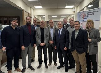 Συνάντηση του Προέδρου του ΕΒΕΑ και Υποψήφιου Προέδρου της ΚΕΕΕ, Γιάννη Μπρατάκου, με τον Πρόεδρο του Επιμελητηρίου Καβάλας, Γιάννη Παναγιωτίδη