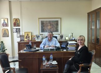 Συνάντηση του Προέδρου του Επιμελητηρίου Πιερίας, Κωνσταντίνου Πίτσια, με την Αντιπεριφερειάρχη Πιερίας, Σοφία Μαυρίδου