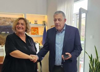 Συνάντηση της Προέδρου του Επιμελητηρίου Φλώρινας με τον Υφυπουργό Υποδομών και Μεταφορών κ. Νίκο Ταχιάο